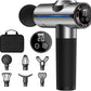 Percussion Massage Gun, Electric Handheld Muscle Back Massager, Deep Tissue Back Massage for Athletes for Pain Relief with 20 Speeds & LED Screen with Carry Case, Gift for Men/Women, Silver