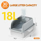 Stainless Steel Cat Litter Box with Lid, 20" L x 14.2" W x11.8 H, Large Cat Litter Box for Multiple Cats with High Sided, No-Leak & Stick, Easy to Clean, Includes Litter Mat & Multi Functional Scoop