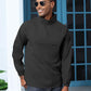 Aulemen Men's Casual Quarter Zip Pullover-Athletic Windbreaker Lightweight Jackets Hiking Golf for Men Mock Neck with Pockets