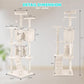 FDW Cat Tree 70in Cat Tower Multi-Level Durable Cat Scratching Post & Cozy Fun Cat Jumping Platform Space Saving Cat Condo Pet Play House for Indoor Cats,Beige