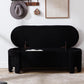 Kmax 50" Storage Ottoman Bench Modern Faux Fur Boucle Entryway Bench Comfy Upholstered End of Bed Bench for Hallway Entrance Bedroom Corner, Black