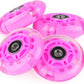 8pcs Inline Skate Wheels Led Light-Up Wheels 64/70/72/76/80mm w/Bushings 85-88A for Kids and Youth Beginners Children's Inline Skates Indoor/Outdoor Use (Pink, 72mm)