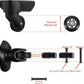 OwnMy 70mm x 23mm Luggage Wheels Replacements Set of 2 Mute Suitcase Replacement Wheels with Black Screws Axles Bearings, Silent Rotatable Rubber Luggage Suitcase Swivel Wheel Kit