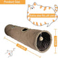 Cat Tunnel for Indoor Cats, 51×12 inch Foldable Big Cat Tunnel, Brown Suede Pet Tunnels with Two Peepholes and a Bubble Ball