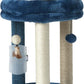 MECOOL Cat Scratching Post Tree with Tower Soft Bed.Natural Quality Sisal Carpet Jute Scratch Posts with Three Hanging Ball Toys and Massage Brush for Indoor Cats and Kittens Blue