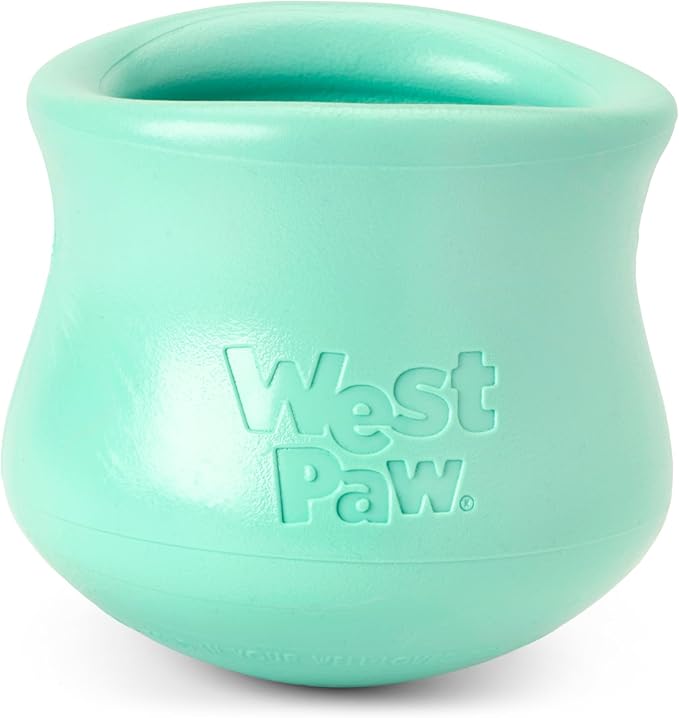 WEST PAW Zogoflex Limited Edition Toppl Treat Dispensing Dog Toy Puzzle – Interactive Chew Toys for Dogs – Dog Toy for Moderate Chewers, Fetch, Catch – Holds Kibble, Treats, Large 4", Mint