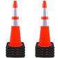 OrangeStar 28 Inch Orange Traffic Cones 8-Pack, Heavy Duty PVC Safety Cones with 2 Reflective Collars, Weighted Base for Highway, Roadwork, Construction, Warehouse Safety, Parking Lots