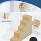 Dog Stairs for Small Dogs,13" H,3-Step Dog Steps for Bed and Couch with High Density Foam,Non-Slip Pet Steps for Doggy and Cat,Pet Stairs with a Washable Cover,Khaki