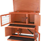 TRIXIE natura Insulated Rabbit Hutch, 2-Story Outdoor Bunny House, Small Animal Hutch with Ramp, Removable Window Panes, Ideal Shelter for Rabbits or Guinea Pigs, Brown