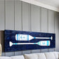 Yihui Arts Coastal Canvas Wall Art - Navy Blue and White Oar Painting for Bedroom Bathroom Decor