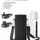 40 oz Insulated Water Bottle with Straw and Lid, Food-grade Double Wall Vacuum Stainless Steel Flask with Handle,Leakproof Metal Travel Jug With Pouch and Brush,Keep Cold & Hot,Indigo Black