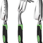 ESOW Garden Tool Set, 3 Piece Cast-Aluminum Heavy Duty Gardening Kit Includes Hand Trowel, Transplant Trowel and Cultivator Hand Rake with Soft Rubberized Non-Slip Ergonomic Handle, Garden Gifts