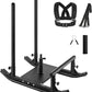 VEVOR Weight Sled, Steel Power Sled, Fitness Strength Training Sleds for Athletic Exercise Speed Improvement, Workout Fitness Equipment with Handle, Compatible with 1/2 in Weight Plates, Black