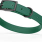 Dogline Biothane Waterproof Dog Collar Strong Coated Nylon Webbing with Black Hardware Odor- Proof for Easy Care Easy to Clean High Performance Fits Small Medium or Large Dogs, Hunter Green