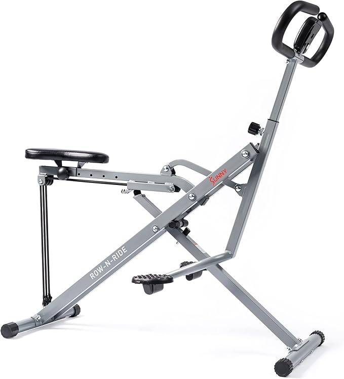 Sunny Health & Fitness Row-N-Ride Squat Machines for Home Glutes and Abs The Assist Trainer Workout Exercise Gym Butt Builder Equipment