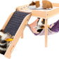 Enlarged Guinea Pig Hammock with Platform and Stairs,Wooden Small Animal Hideout for Guinea Pigs Bunny Ferret Hamster Hiding Sleeping Activities(Single)