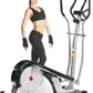 ANCHEER Elliptical Exercise Machine, Elliptical Training Machines with Pulse Rate Grips and LCD Monitor, Elliptical Machine for Home with 8 Resistance Levels Smooth Quiet Driven, Max 350Lbs
