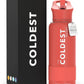 Coldest Insulated Water Bottle with Straw Lid - Stainless Steel Metal Insulated Bottle for Men & Women (Crimson Red, 32 oz)