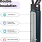 Insulated Water Bottle 24oz Stainless Steel Sport Bottles with 3 Lids,Navy Blue