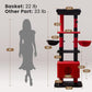 Gardner Pet 65in Heavy Duty Cat Tree Tower for Large Cats, Multi-Level Cat Furniture with Replaceable Sisal Scratching Post, Hammock | Extra-Large Platform & Condo (Black Red, Basic φ:2.84")