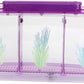 LIZEALUCKY Betta Fish Tank, Adjustable LED Light Acrylic Aquarium with Water Change Valve, Small Fish Tank Starter Kit for Office Home Room Decor (Purple)