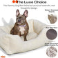 FUZI Luxury Dog Bed with Extra Cover for Small Dogs, Washable Pet Couch, Pet Bed with Sides, Non-Slip Bottom, Soft & Durable Calming Dog Bed, Faux Rabbit Fur, Small 25.1x16.75x9.5 Light Brown