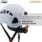 LOHASPRO Hard Hats Construction Safety Helmet with Visor ANSI Z89.1 Approved OSHA Hardhat, Vented Men White Hard Hat with Chin Strap Tree Climbing Arborist Helmet (P1 White+Smoked Visor)