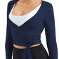 Women Tie Front Shrug Long Sleeve Bolero Cardigan Lightweight Casual Tops
