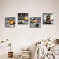 Yxbhhym Black and White Gold Beach Wall Art Ocean Canvas Seascape Prints Posters Zen Wall Decor Sea Sunrise Scenery Wall Pictures Coastal Paintings for bathroom Wall Art Framed -12"x12"inches x 4 pcs