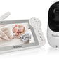 Madaz Video Baby Monitor with Color Night Vision - No WiFi, 5" HD Display, Lullabies, Temperature Sensor, 2-Way Talk, 1080P Pan-Tilt-Zoom Camera,1000ft Range + Night Light