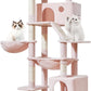 Taoqimiao Cat Tree 71-Inch, Cat Tower for Indoor Cats Large Adult, Multi-Level Large Cat Condo, 8 Sisal Scratching Posts, Metal Frame Cozy Hammock, Scratch Board, 2 Top Perches, Jelly Pink MS026LP