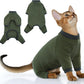 PUMYPOREITY Sticky Cat Clothes - Soft Cat Sweaters & Pajamas for Recovery & Hair Loss Prevention, Green, XS