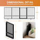 Full Metal Freestanding Dog Gate with Door, 32''Height Foldable Pet Dog Fence for Indoor & Outdoor, 4 Panels Extra Wide Free Standing TallDog Gates for Doorways,House,Stairs,Porch,Deck,Yard