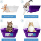 Petfamily Cat Litter Box, Large Foldable Jumbo Hooded Cat Litter Box with Transparent Lid (Purple)