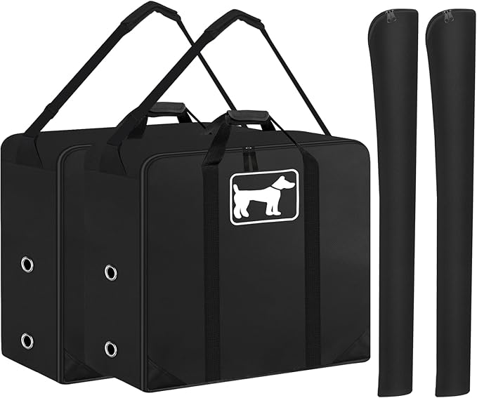 SIRUITON Dog Playpen Storage Bag 2Pack, Fits 40" H 8 Panels and 9 Stakes Suitable for Foldable Exercise Pet Playpen, Dog Fence Travel Bag,with Reinforcing Plate & Shoulder