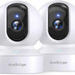 Pet Camera, 2K HD Dog Camera with Phone APP, 360° Pan/Tilt View Puppy Cam, One Click Call for Baby Monitor, MagivPix Night Vision,Motion Tracking Alarm with Cloud/Local SD -2 Pack