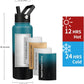 Insulated Water Bottle 64oz,Triple Wall Vacuum Stainless Steel(Dishwasher Safe),Leak Proof & Non-BPA,Flask Jug with Paracord Handle & Straw Spout Lids Sports