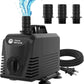 AquaMiracle Submersible Water Pump Aquarium Water Pump with Flow Control, Pond Pump Fountain Pump for Pond, Fountain, Waterfall, Statuary, Water feature, Hydroponics (800GPH, 55W)