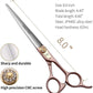 Fenice Peak 8'' Dog Straight Scissors for Grooming 440C Stainless Steel Rose Gold Professional Pet Trimming Scissors Sharp Blades Cutting for Dogs and Cats Shears