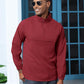 Aulemen Men's Casual Quarter Zip Pullover-Athletic Windbreaker Lightweight Jackets Hiking Golf for Men Mock Neck with Pockets