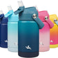 Insulated Water Bottle with Straw Lid,12 oz Stainless Steel Vacuum Metal Bottle with Silicone Handle,Vast
