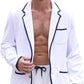 Luxurious Men's Bathrobe, Organic Cotton Terry Towelling Blazer, Leisure Cotton Bath Robe for Pool and beach