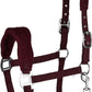 HORZE Kiel Adjustable Horse Halter with Fleece Padding - Dark Red - Warmblood