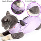 Cat Surgery Recovery Suit Cat Onesie for Cats After Surgery Spay Surgical Abdominal Wound Skin Diseases E-Collar Alternative Wear (Pruple-M)