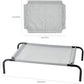 Amazon Basics Cooling Breathable Elevated Dog Bed with Metal Frame for Small Dogs, 36 x 22 x 7.5 Inch, Grey