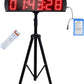 Large LED Display Digital Race Timer with Battery,Function-Countdown/Up/Time Clock, Remote Control, Tripod Stand and Adjustable Brightness for Sports Events, Races, Meetings, Presentations