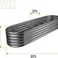 Land Guard 8×2×1.5ft Galvanized Raised Garden Bed Kit, Raised Garden Boxes Outdoor, Oval Metal Raised Garden Beds for Vegetables, Modern Grey