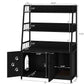 Recaceik Large Cat Litter Box Enclosure with Shelf Storage, Hidden Cat Washroom Furniture, Wooden Cat House with Scratch Pad, Sturdy Indoor Cat Cabinet with 2 Doors, Black