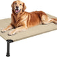 Veehoo Heavy Duty Elevated Dog Bed - Raised Bed with Washable & Breathable Teslin Mesh, Non-Slip Silicon Feet, Cooling Dog Cot, Indoor/Outdoor Use, 41" x 27", Beige Coffee