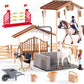 Peagrav Horse Stable Playset with Rider & Horses - Toy Figures for Boys & Girls, Ages 3-8